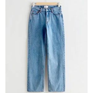 & Other Stories Precious Cut 100% Cotton Low Ride Wide Leg Jean